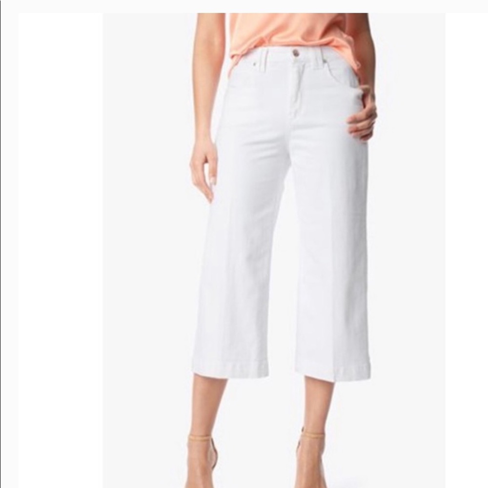 7 For All Mankind White Wide-Leg Dojo Crop Jean 29